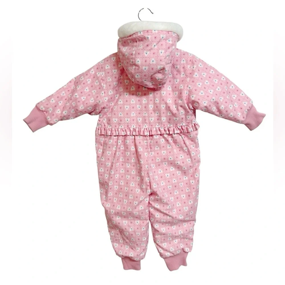 Vintage Gymboree Girls Pink Floral Snowsuit Size 2T / 3T Rare Hard to find